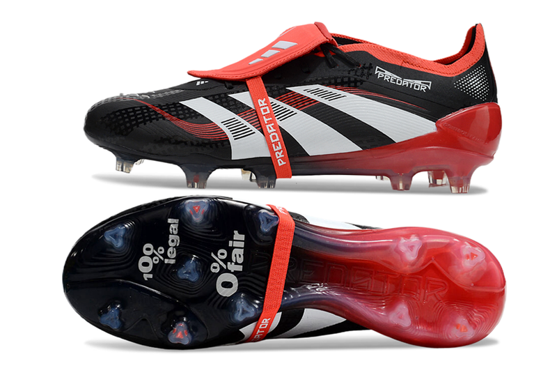 Chuteira Campo Adidas Predator FT 30 Elite FG Preta e Vermelha