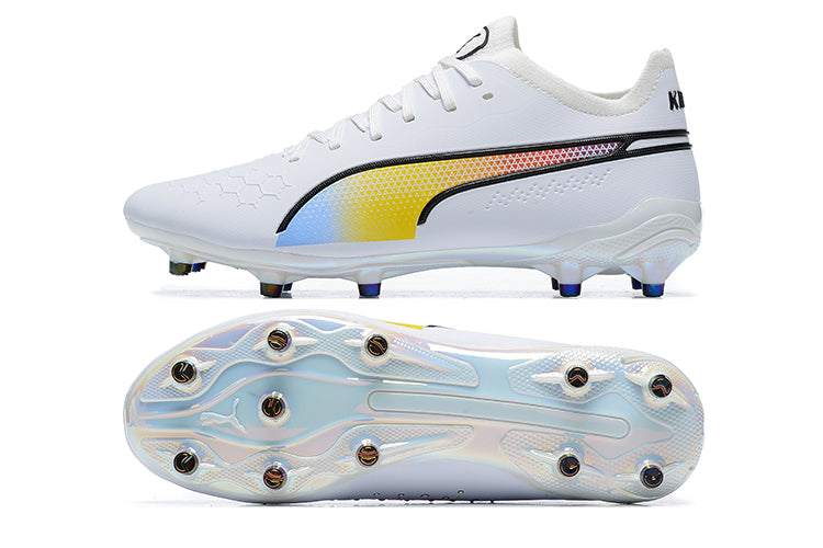 Bota de futbol Puma King Ultimate FG blanca "Icon".