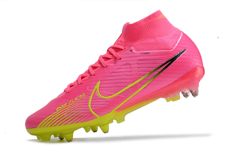 Nike Air Zoom Mercurial Superfly 9 Elite Pink Aluminum Spike "Luminous Pack" Field Cleat