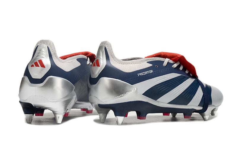 Chuteira Campo Adidas Predator Elite FT 30 Ponta de Aluminio Prata e Azul "Roteiro Pack"