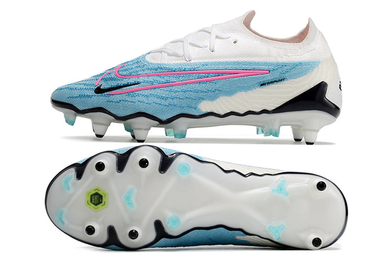 Bota de futbol Nike Phantom GX Elite amb punta d'alumini blanc i blau "Blast Pack".