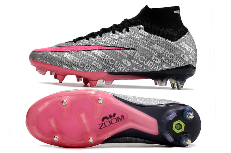 Nike Air Zoom Mercurial Superfly 9 Elite Aluminum Spike Football Boots Silver and Pink "Anniversary 25 Years Pack"