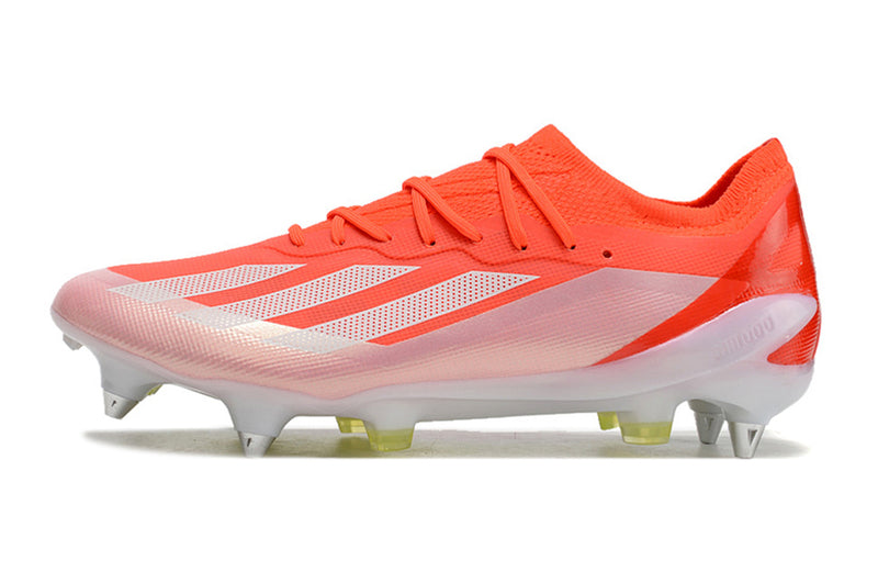 Adidas X Crazyfast Messi.1 Aluminum Spike Red and White "Energy Citrus Pack" Field Football Boots 