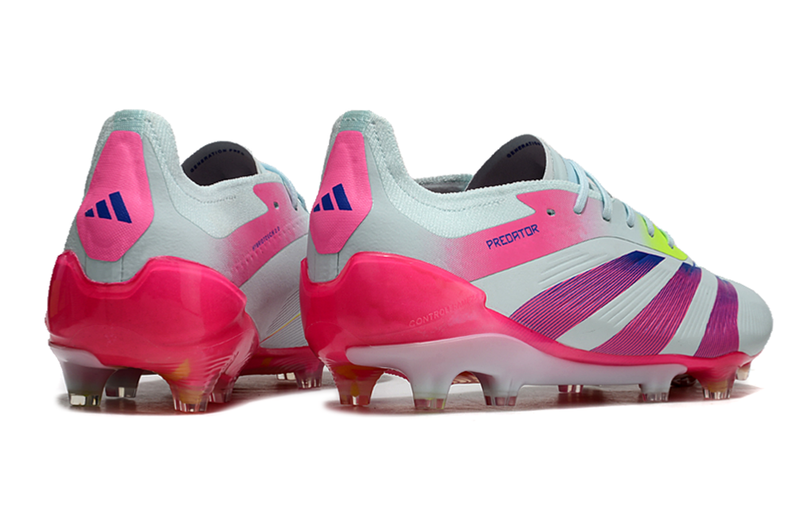 Chuteira Campo Adidas Predator Elite FG Branca e Rosa "Stellar Icon Pack"