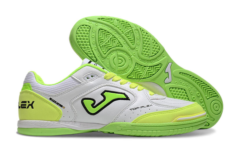 Joma Top Flex Rebound IC White and Green Futsal Boot 