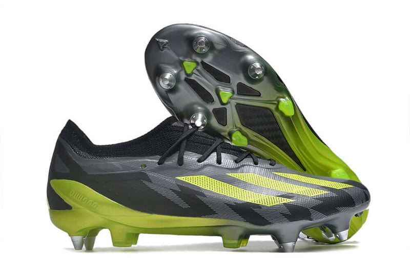 Adidas X CrazyFast.1 Aluminum Spike Black and Green "Crazycharged Pack" Field Football Boots