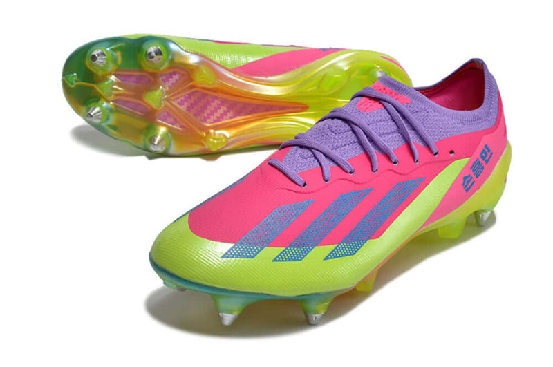 Bota de futbol Adidas X CrazyFast.1 Punta "Son" d'alumini rosa i verd