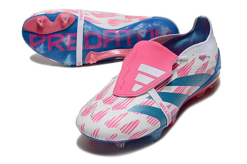 Chuteira Campo Adidas Predator FT 30 Elite FG Branca, Rosa e Azul "Reemergence Pack"