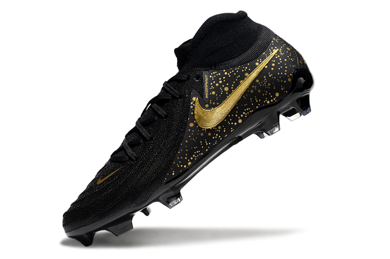 Chuteira Campo Nike Phantom Luna 2 Elite FG Preta e Dourado