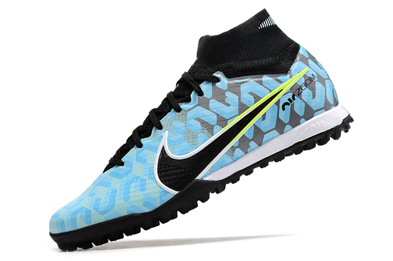 Nike Air Zoom Mercurial Superfly 9 Elite TF Black and Blue Soccer Cleats