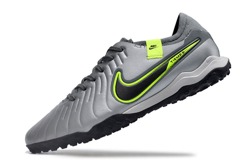 Nike Tiempo Legend 10 Pro TF Grey, Black and Green Society Football Boots