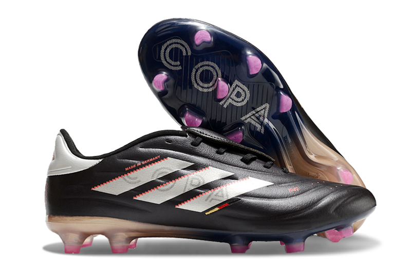 Chuteira Campo Adidas Copa Pure II Elite FG Preto e Metálico "Vivid Horizon Pack"