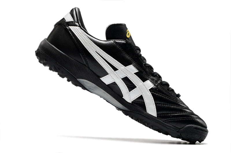 Chuteira Society Asics Japan TF Preta e Branca