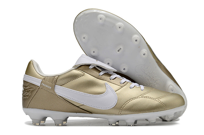 Nike Premier 3 FG Gold and White Football Boots