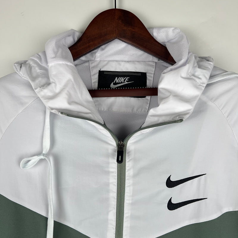 Nike Sportswear White and Green Windbreaker