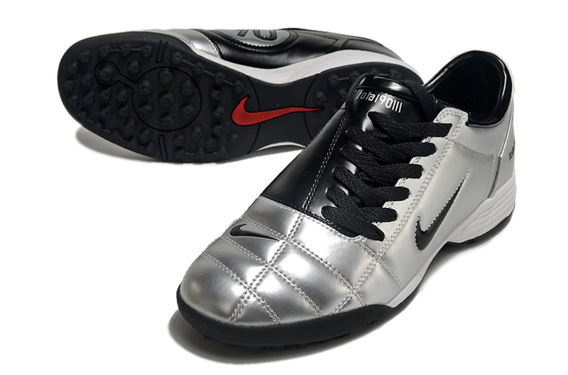 Nike Total 90 TF Silver and Black Society Football Boots 