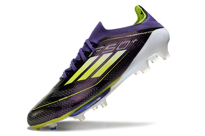 Chuteira Campo Adidas F50+ FG Roxa e Verde "Fast Reborn Pack"