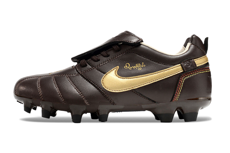 Bota de camp Nike Retro Tiempo Legend R10 Elite marró i daurat 