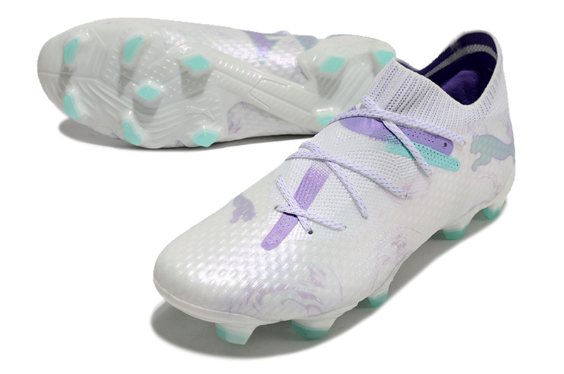 Bota de futbol Puma Future 7 FG Campo blanca, verda i violeta "Brilliance Pack" 