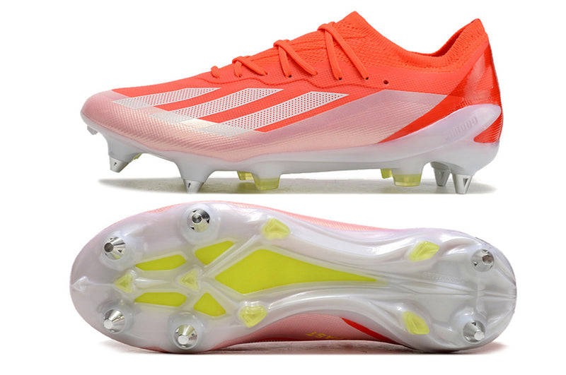 Adidas X Crazyfast Messi.1 Aluminum Spike Red and White "Energy Citrus Pack" Field Football Boots 