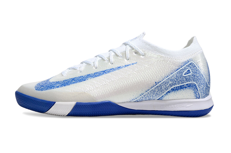 Chuteira Futsal Nike Air Zoom Mercurial Vapor 16 Elite IC Branca e Azul