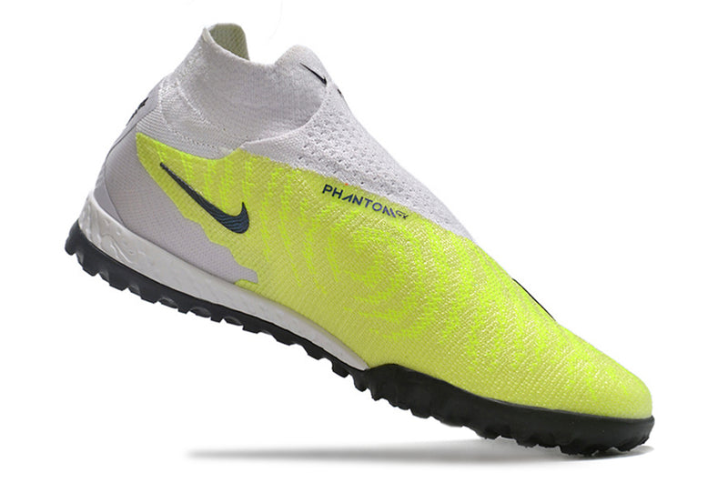 Chuteira Society Nike Phantom GX DF Elite TF Cinza e Verde "Luminous Pack"