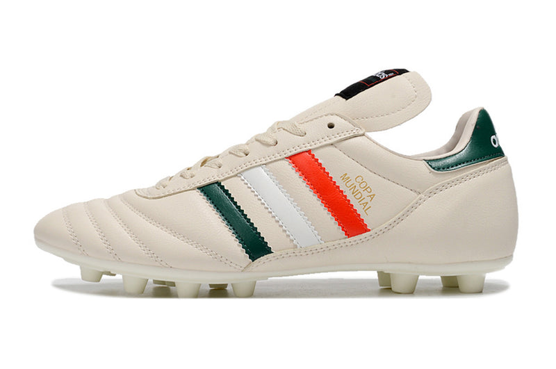 Chuteira Campo Adidas Copa Mundial FG Branca Verde e Vermelho Mexico