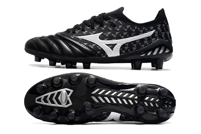 Botes de futbol en blanc i negre Campo Mizuno Morelia Neo 3 FG