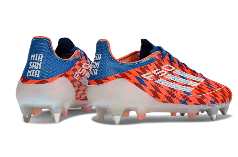 Adidas F50 Aluminum Spike Field Cleats Red and Blue 