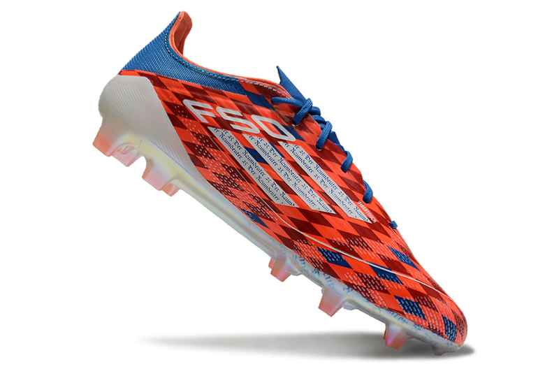 Botes de futbol Adidas F50 FG vermelles i blaves 