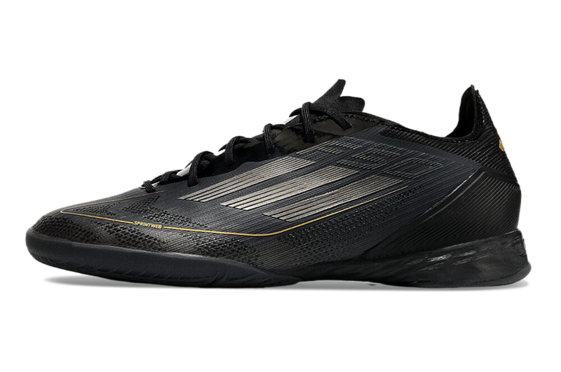 Chuteira Futsal Adidas F50 IC Preto e Dourado "Dark Spark Pack"