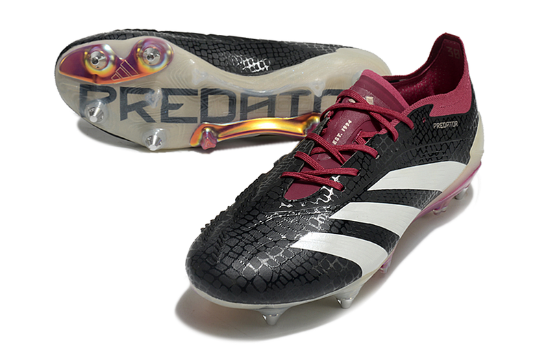 Adidas Predator Elite Aluminum Spike Field Cleats Black and Purple 