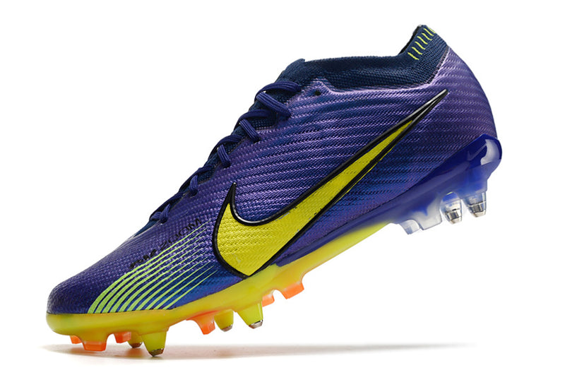 Nike Air Zoom Mercurial Vapor 15 Elite Aluminum Spike Turf Football Boot Purple and Yellow