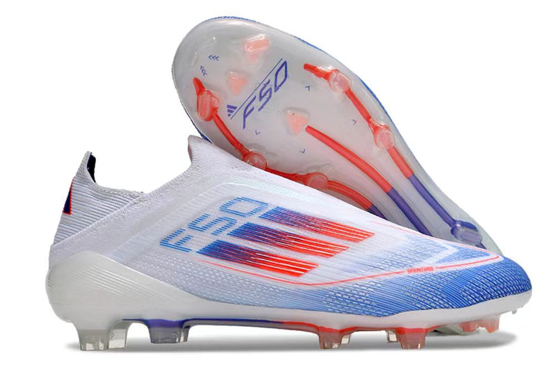 Botes de futbol Adidas F50 LL FG blanc, blau i vermell "Paquet avançat"