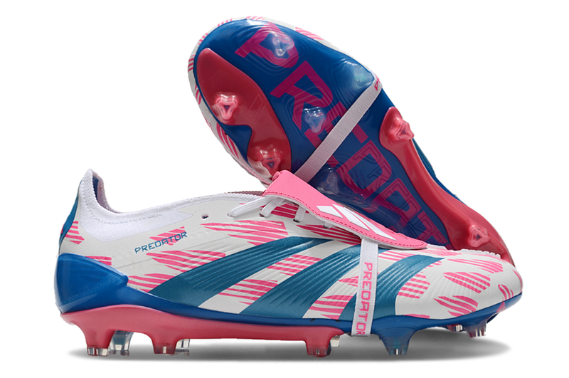 Chuteira Campo Adidas Predator FT 30 Elite FG Branca, Rosa e Azul "Reemergence Pack"