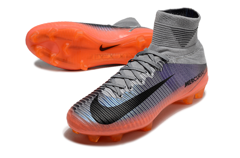 Nike Retro Mercurial Superfly 5 FG Silver and Orange CR7 Football Boots 