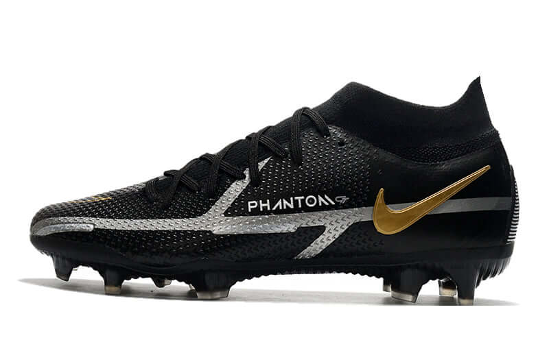 Controle é com Nike Phantom GT2 DF Elite FG Preta e Dourado "Shadow Pack" na Farda de Boleiro, Garanta a qualidade de Jogadores Profissionais Elite e FRETE GRÁTIS!