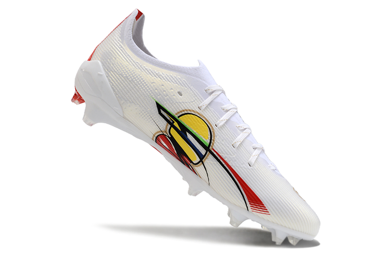 Chuteira Campo Puma Ultra 5 Ultimate FG Branca "Ayrton Senna"