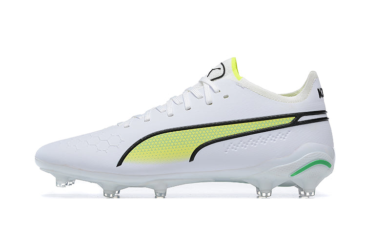 Bota de futbol Puma King Ultimate FG blanca i verda "Pursuit Pack"