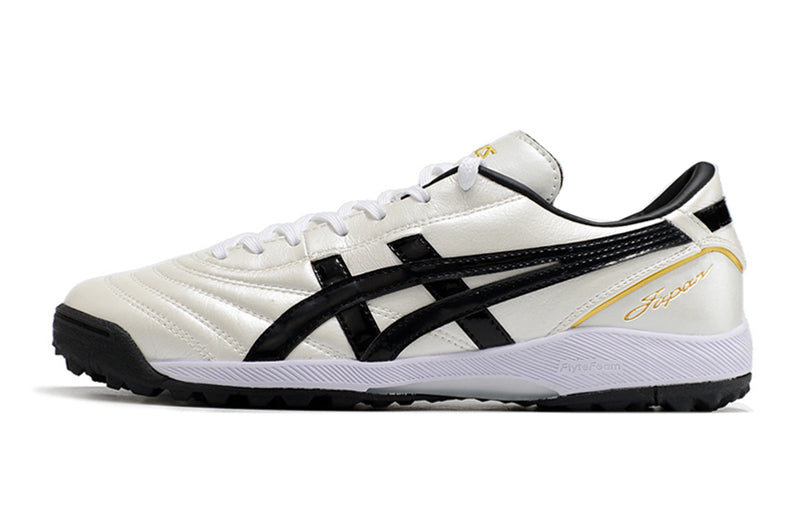 Chuteira Society Asics Japan TF Bege e Preta