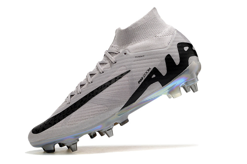 Bota de futbol Nike Air Zoom Mercurial Superfly 9 Elite Trava Mixta de plata i negre "Rising Gem Pack"