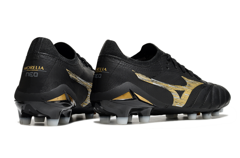 Chuteira Campo Mizuno Morelia Neo 4 Beta FG Preta "Aurum"