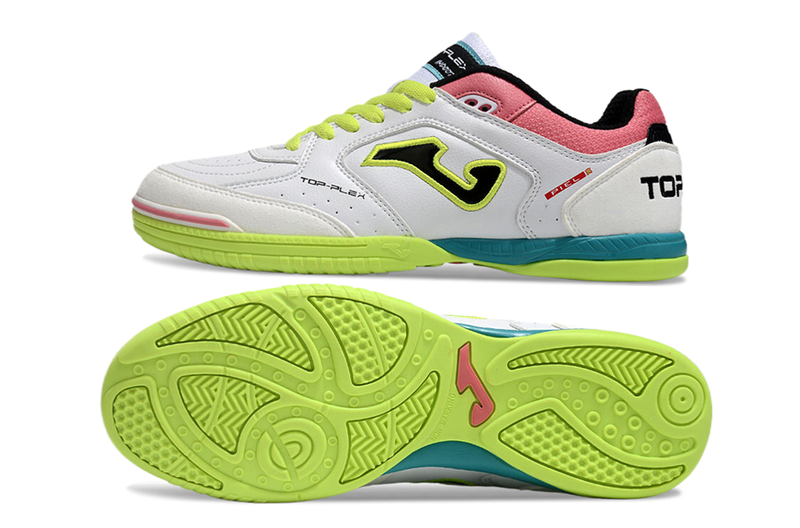 Joma Top Flex Rebound IC Futsal Boot White, Green, Pink and Blue 