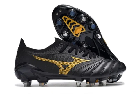 Mizuno Morelia Neo 4 Mixed Cleat Black and Yellow Field Football Boots