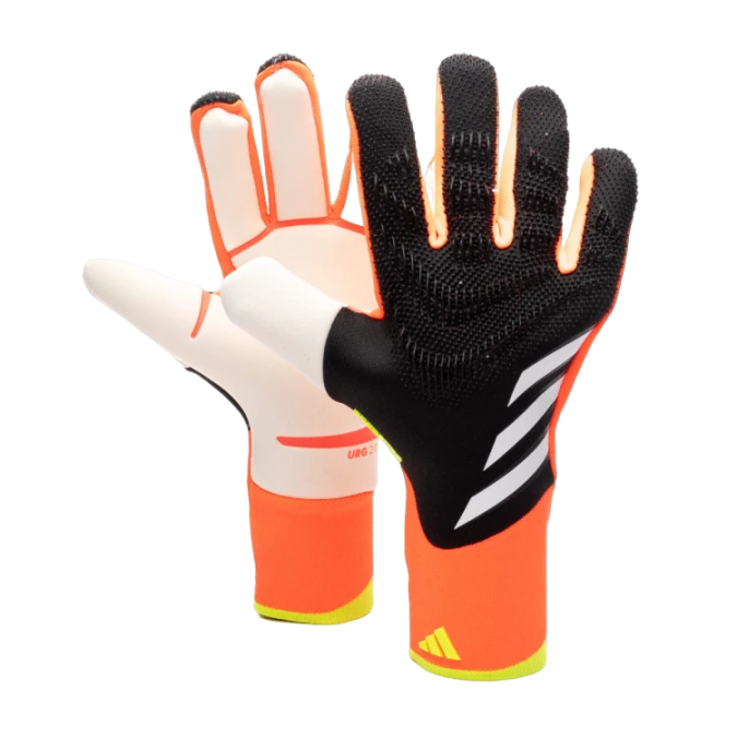 Luva de Goleiro Adidas Predator Pro Preta e Laranja "Solar Energy"