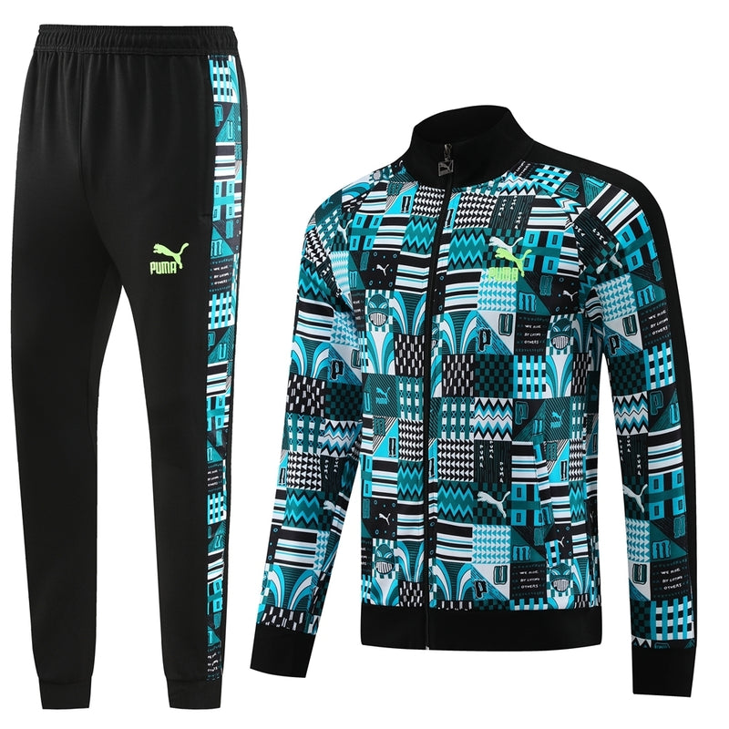 Conjunto Casual de Frio PUMA x DAVIDO T7 Preto e Verde - Farda de Boleiro