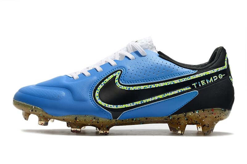 Conforto e qualidade é com NIKE Tiempo Legend 9 Elite FG Azul e Preta na Farda de Boleiro, Garanta a qualidade de Jogadores Profissionais de Elite