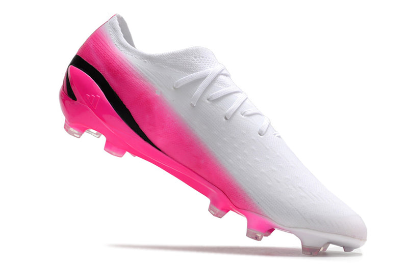 Velocidade é com Adidas X Speedportal+ FG Branca e Rosa na Farda de Boleiro Garanta a qualidade de Jogadores Profissionais e Frete GRÁTIS!