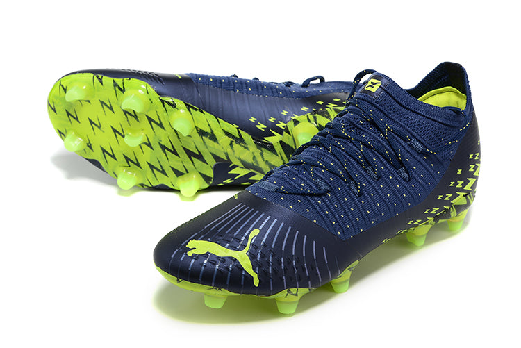 Tenha muito mais CONTROLE com a Puma Future Z 1.4 FG Azul e Verde "Fastest Pack" na Farda de Boleiro, Garanta a qualidade de Jogadores Profissionais Elite!