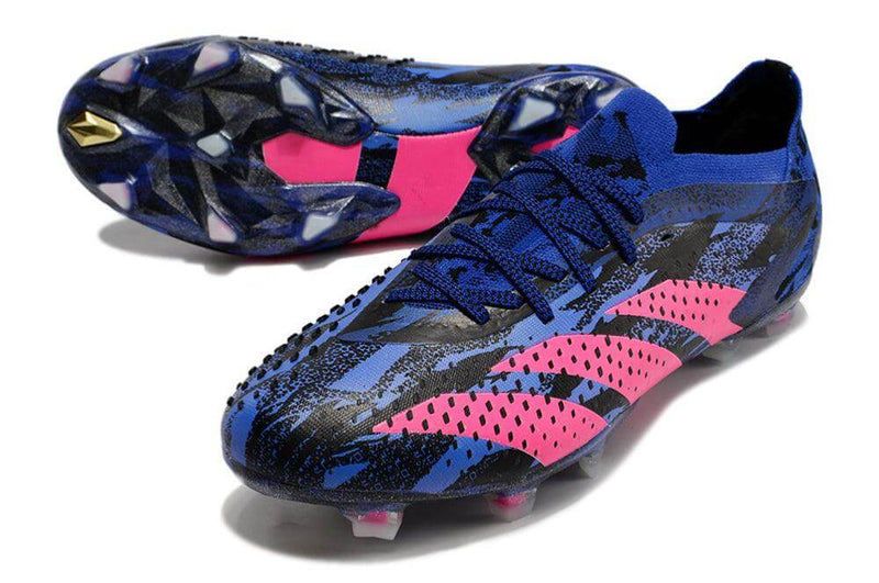 A nova Chuteira da Adidas de Campo Predator Accuracy.1 Low FG Azul e Rosa "Pogba" na Farda de Boleiro, Garanta a qualidade de Jogadores Profissionais Elite